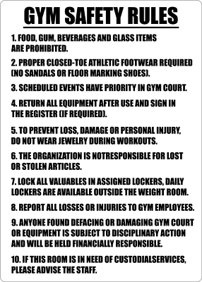 Weight Room Safety Signs Fitness & Gym Signs — Weight Room Signs