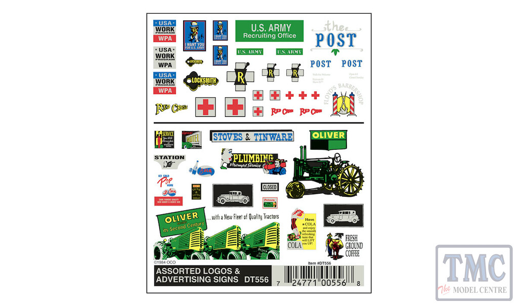DT556 Woodland Scenics O/HO/N Scale Assorted Logos & Advertising Signs