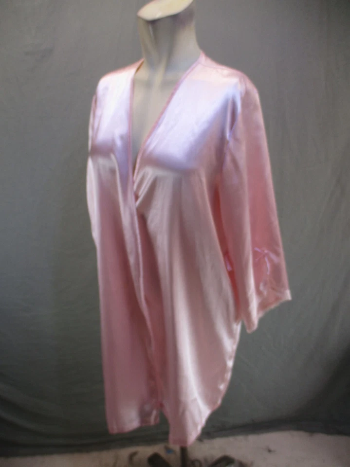 Roupão de cetim Secret Treasures tamanho M (8-10) feminino rosa frente aberta manga longa 294 - Imagem 3 de 4