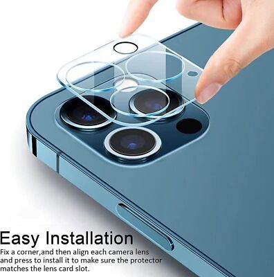 1 x For iPhone 16 15 14 13 12 11 Pro Max Tempered Glass Camera Lens Cover