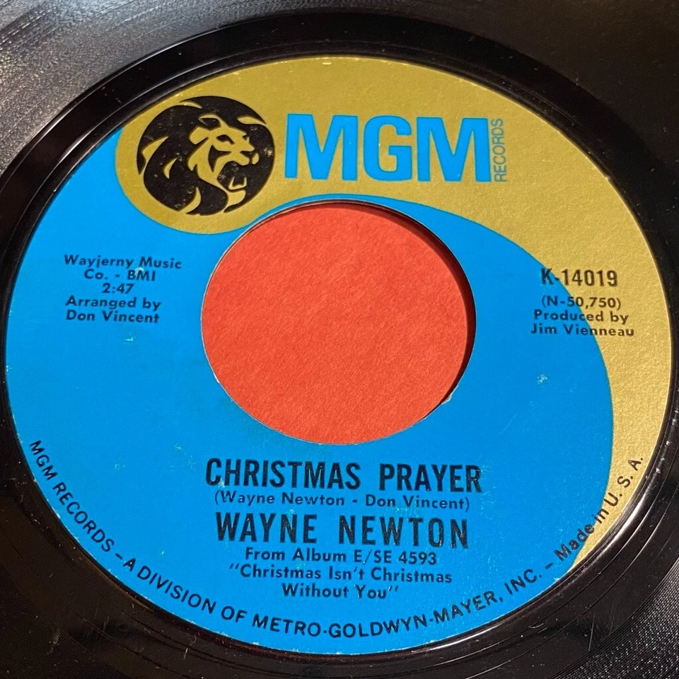 Wayne Newton: Santa Claus Is Comin' To Town / Christmas Prayer 45 - MGM Records - Image 2 of 2