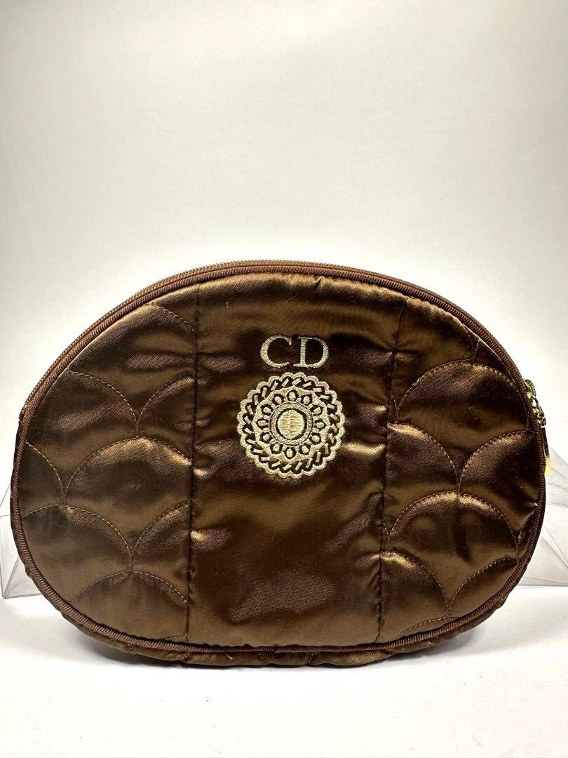 Authentique pochette Christian Dior vintage logo marron deadstock pas utilisée