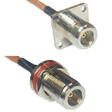 RG400 N FLANGE FEMALE to N FEMALE BULKHEAD RF Cable FAST-SHIP LOT