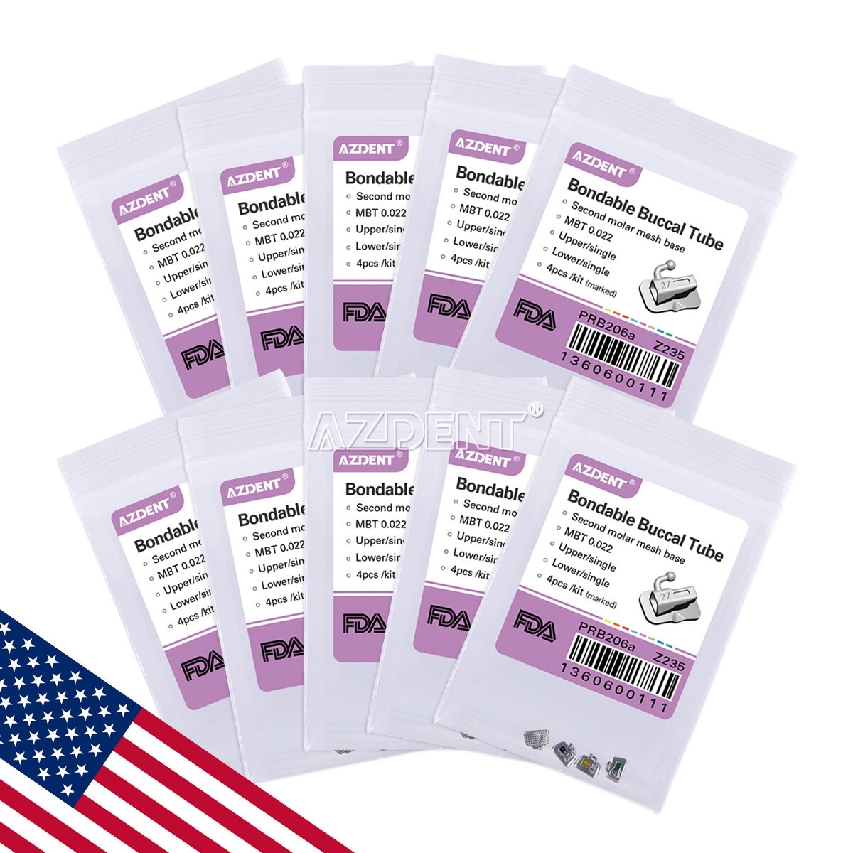 Dental Orthodontic 2nd Molar MIM Non-Convertible Buccal Tube .022 MBT 20Sets | Australia - Foto 4