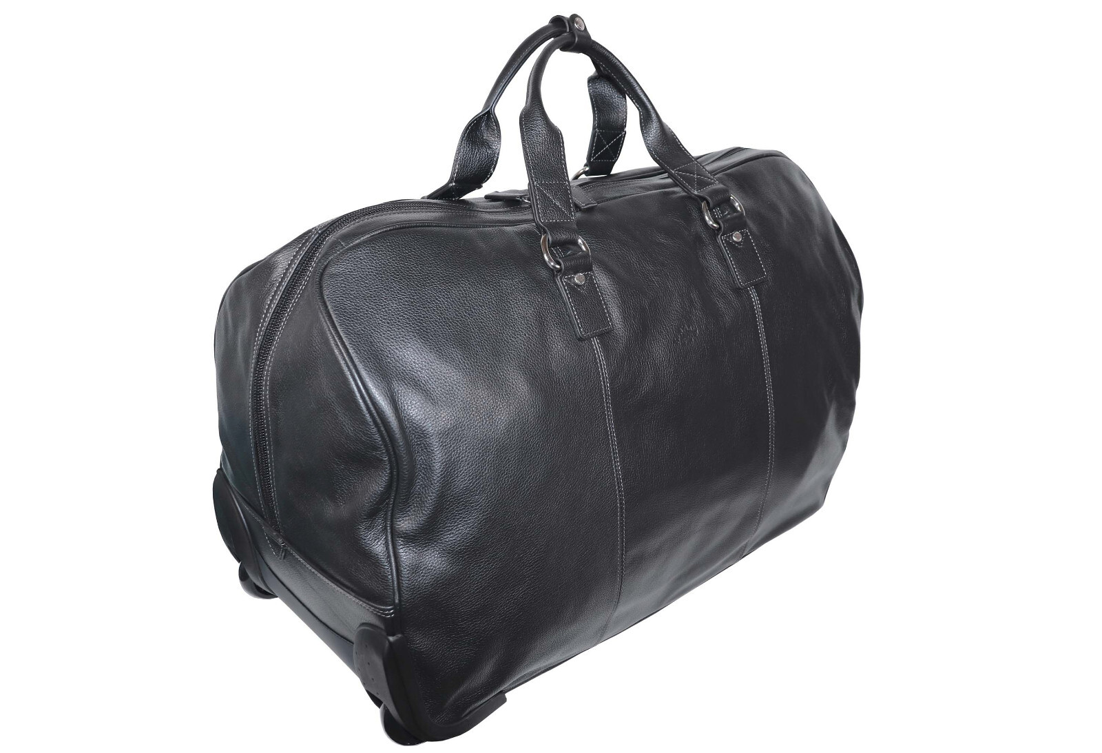 Sac de voyage en cuir grainé noir KATANA cuir véritable haut de gamme pour l'avion