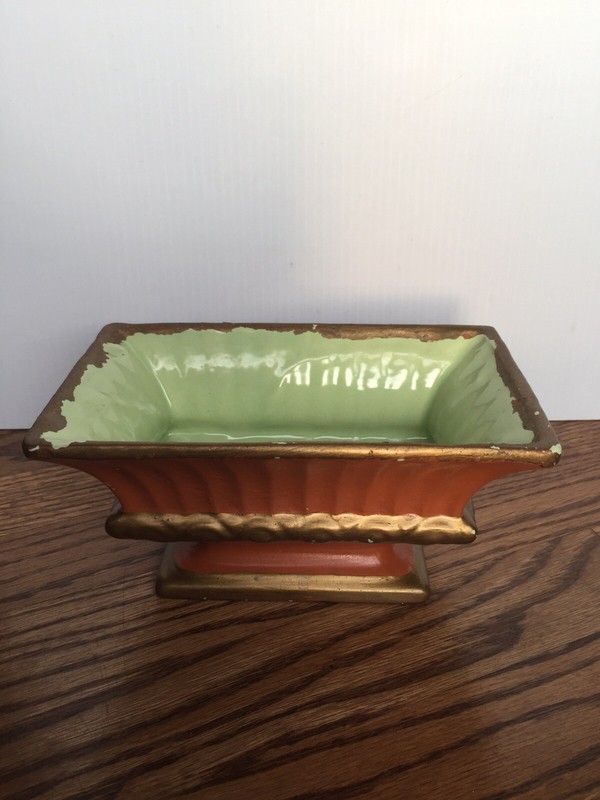 Vintage Hull Pottery Rectangle Pedestal Planter USA F9
