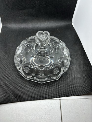 Vintage LE Smith Moon Stars Clear Glass LargeCandy Dish HTF Bowl Glows - Picture 4 of 24