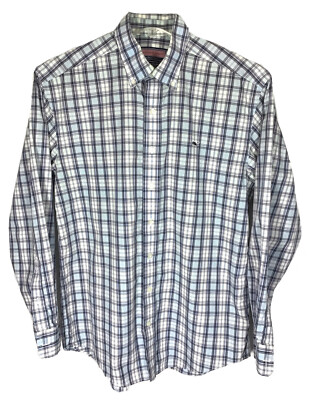 Vineyard Vines Whale Shirt Mens M Cotton Plaid Long Sleeve Button Down
