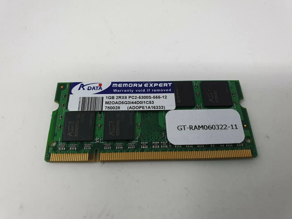 TOSHIBA SATELLITE PRO A300 RAM 1GB DDR2 PC2-5300S ADATA M2OAD5G3I44D0I1C53 - Image 2 of 4