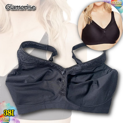 NWOT Glamorise Women's 38I Full Figure MagicLift Wireless Bra 1007 Black