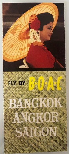 BOAC BANGKOK ANGKOR SAIGON Tourist Leaflet Fly BRITISH OVERSEAS AIRWAYS
