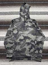 Nike Sweatshirt Mens S Gray Camouflage Therma-Fit Training Hoodie DD1757