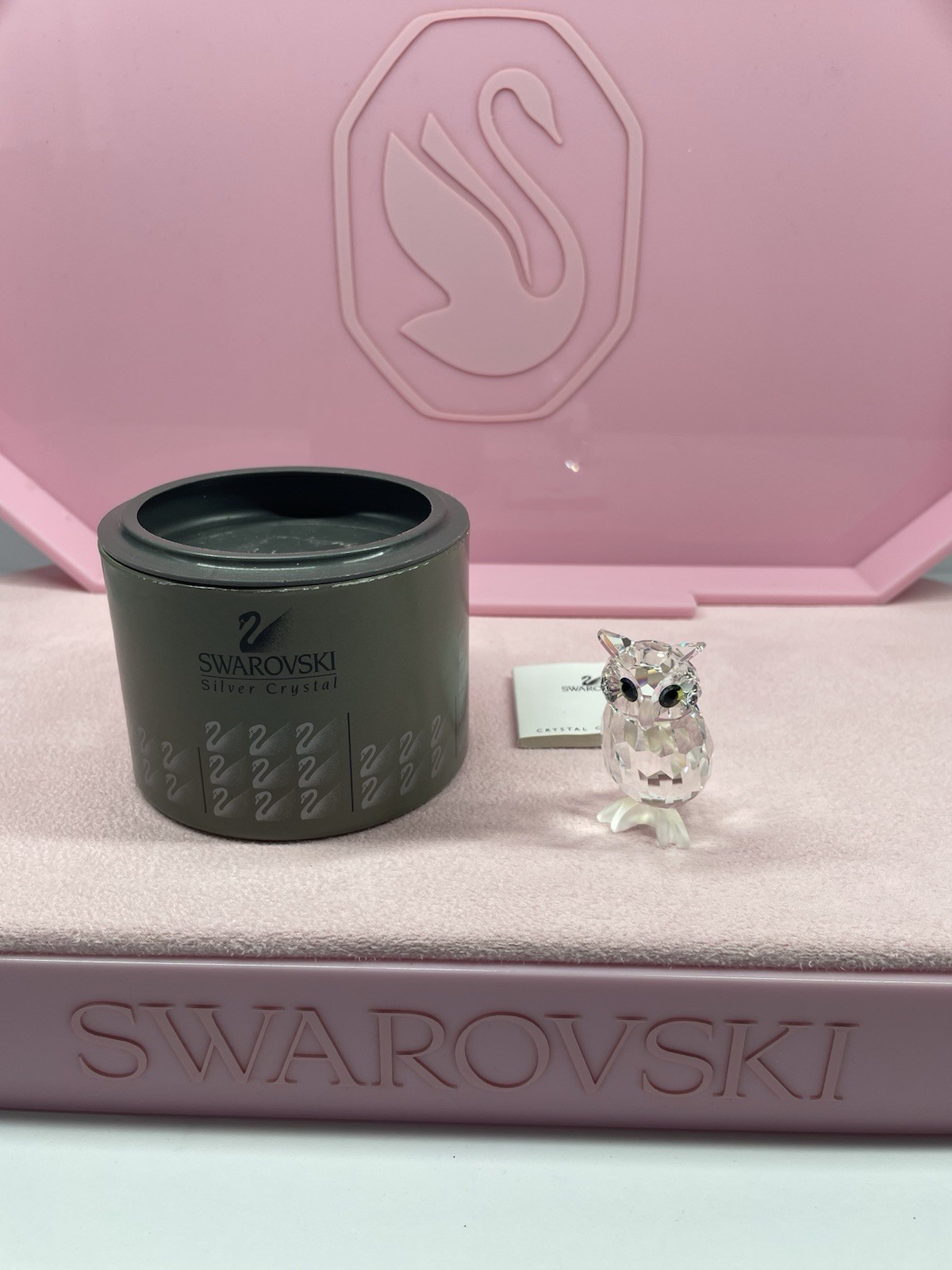 MIB Swarovski Crystal Animal Figurine Night Owl Silver Clear Crystal 206138