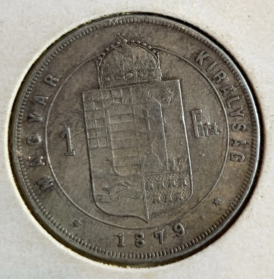 HUNGARY 1 Forint 1879 KB - Silver 0.900 - Franz Joseph I - XF - Image 2 of 2