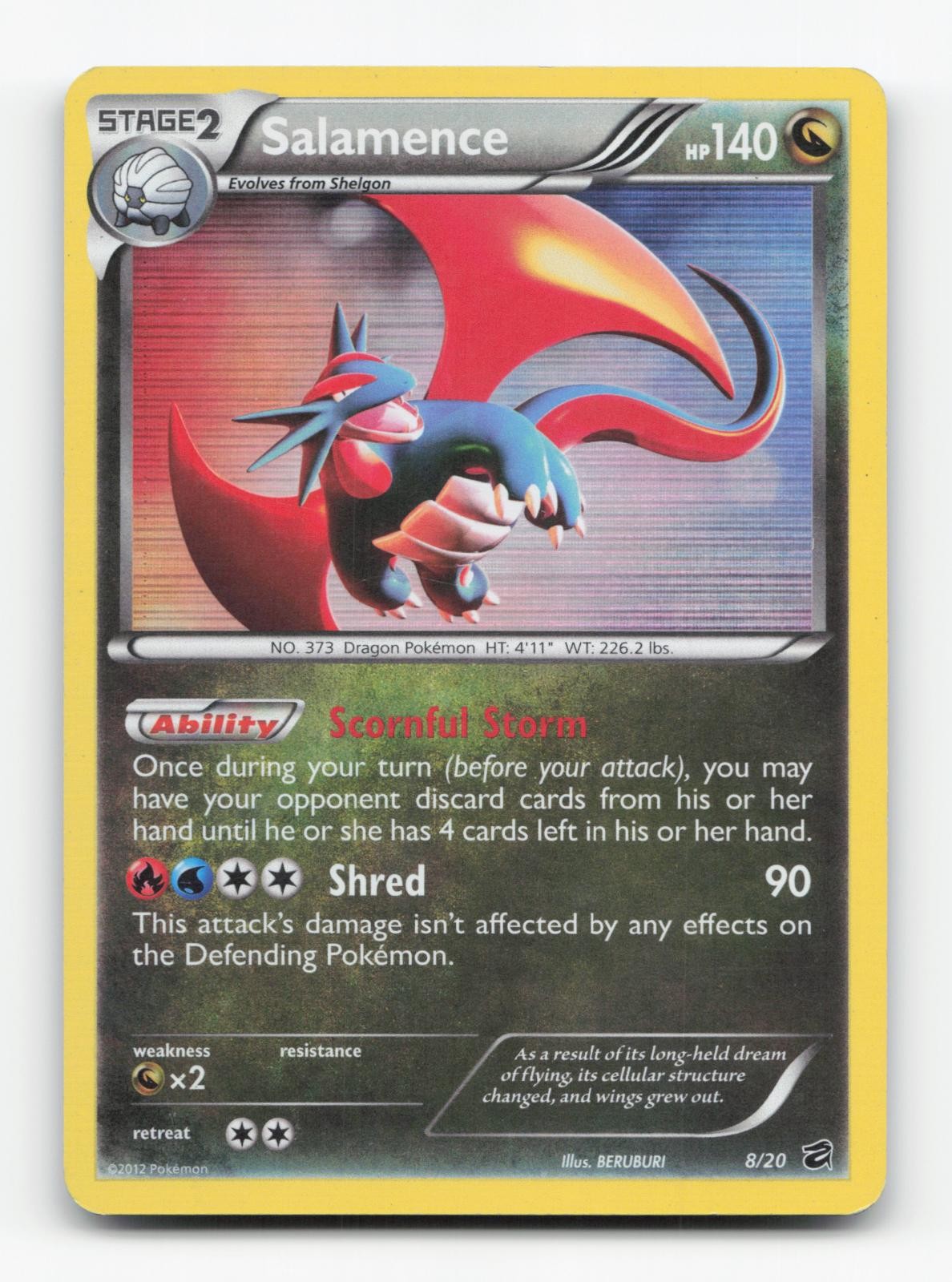 Pokemon TCG - Salamence 8/20 Lightly Played Holo Rare Dragon Vault