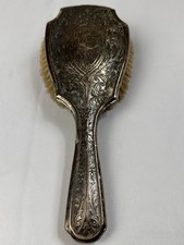 Antique Quadruple Silver Plate Hair Brush Vintage QuadruplePlate