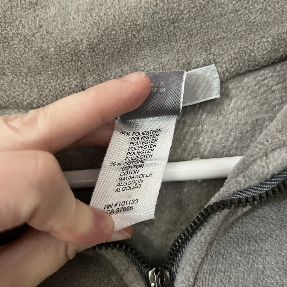 Zegna Sport Made in Italy 1/4 Zip Fleece Pullover Gray Cotton Blend Size M - Image 4 of 4