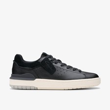 Image of Size UK 9 - Clarks Courtlite 2 Run Black  Casual Trainers Shoes