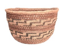 Quinault Basket   ca. 1920  Size 6.625" x 10.5" x 12.5" D  Hand Twined