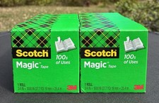 Scotch 3M Magic Tape 3/4" x 1000 in. LOT of Ten 10 Rolls New In Box