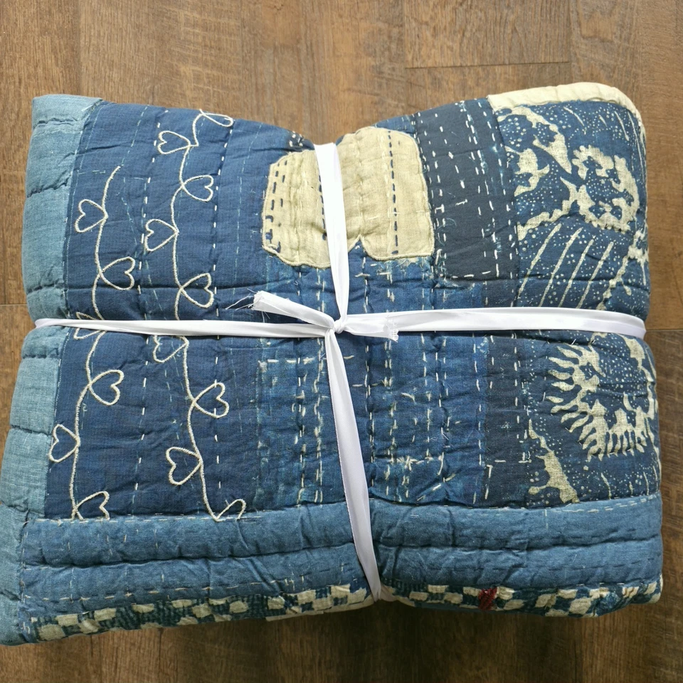 Edredón reversible artesanal Pottery Barn Love KING Foto 3 de 3