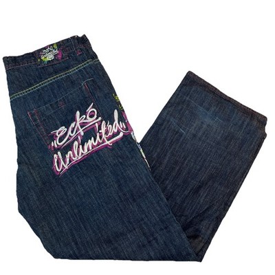 Ecko Unlimited Baggy Fit Jeans Skater Skateboard Mens 36 Vintage Y2K Street Wear