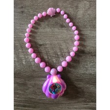 Disney Ariel The Little Mermaid Pink Beaded Light Up Shell Necklace Kids Jewelry