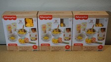 3x Fisher-Price Wood Pretend Cooking Set Pots  Pasta Chef 31 Pieces Play Food