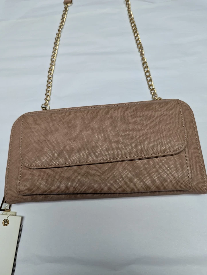 Monedero Isabelle Bandolera Color Beige, Cierre de Cremallera Cuero Vegano Foto 4 de 4