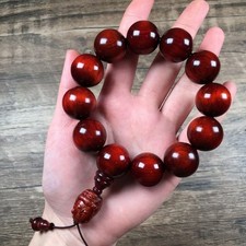 20mm Grade A Wood Carved Buddha Pendant Beads Lucky Bracelet Buddhist Jewelry