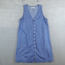 Madewell Denim Dress Button Front Sleeveless Blue Wash Size Small