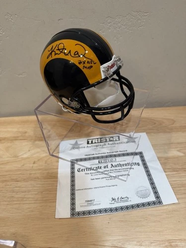 KURT WARNER Signed St. Louis RAMS  Mini-helmet Via-R44-39