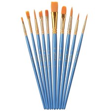 - Artist Paint Brushes for Acrylic Painting, 10 pcs, Ergonomic Wooden Handle,...