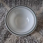 Anchor Hocking Fire King 350 Milk Glass Turquoise Band 927 Restaurant Bowl VTG