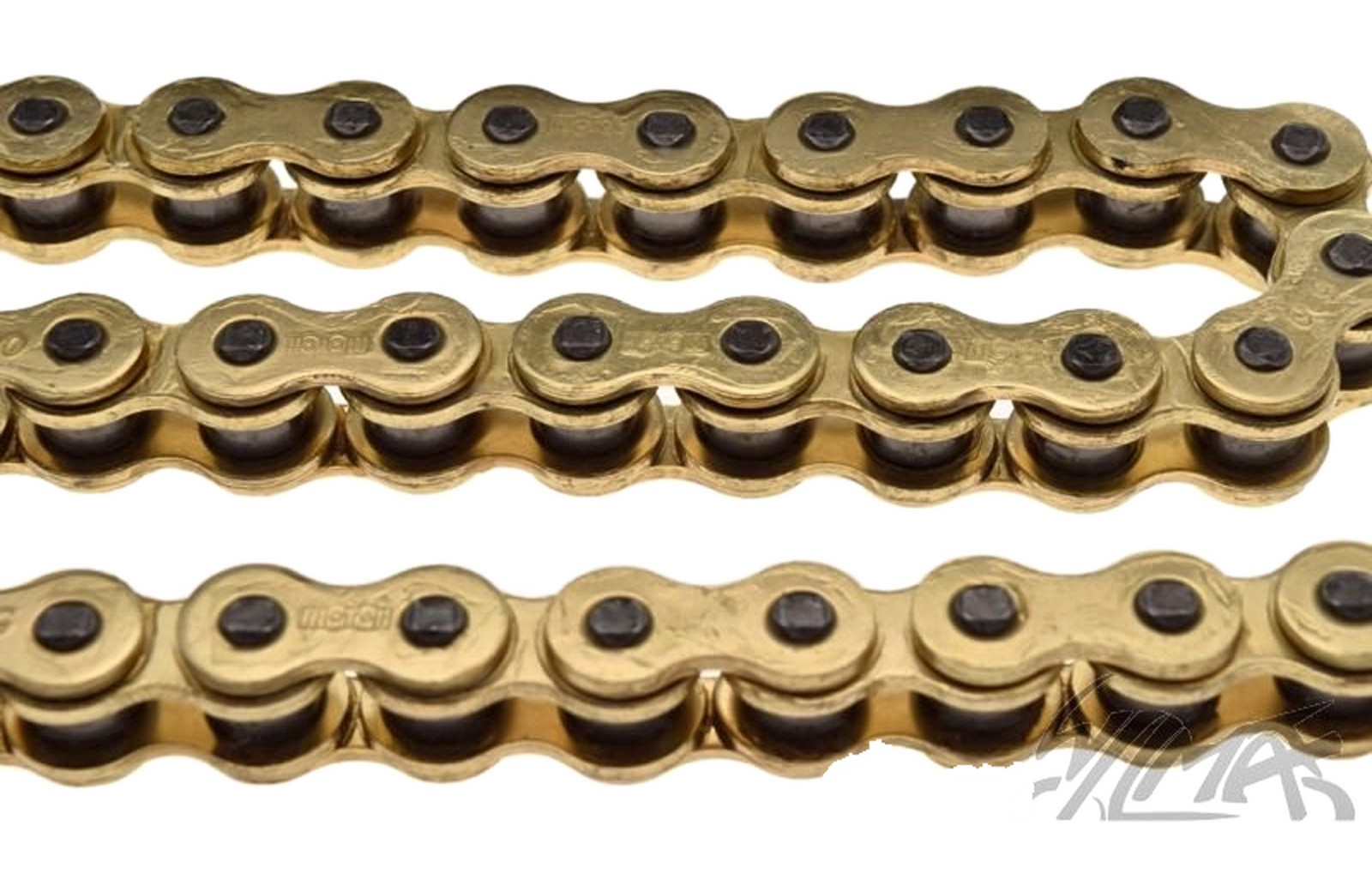 Chaîne d'entraînement 520 Motochain Gold 130 maillons maillés en alliage renforcé couleur or