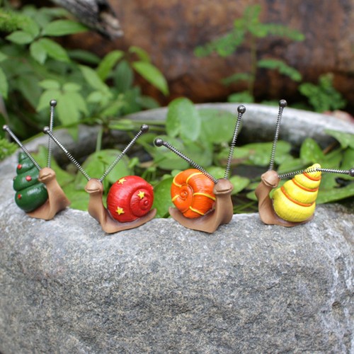 Mini Snail Decoration Small Snail Figurine Lifelike Adorable For Garden - Picture 6 of 24
