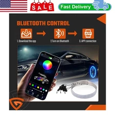 4x 15.5'' RGB Chasing Wheel Ring Lights LED Rim Light For Truck Car set LED