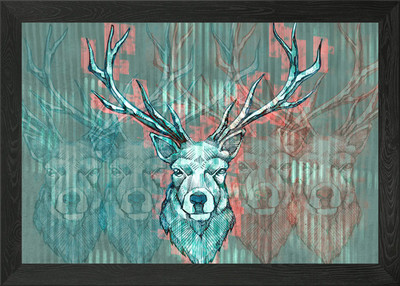 handgezeichnete Illustration oder Zeichnung gerahmtes Wandbild Poster Leinwanddruck Bild