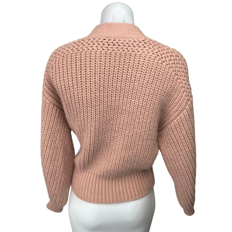 Zara женщин розовый коренастый вязаный галстук талии большого размера надежном кардиган свитер верхний размер S - Изображение 2 из 4