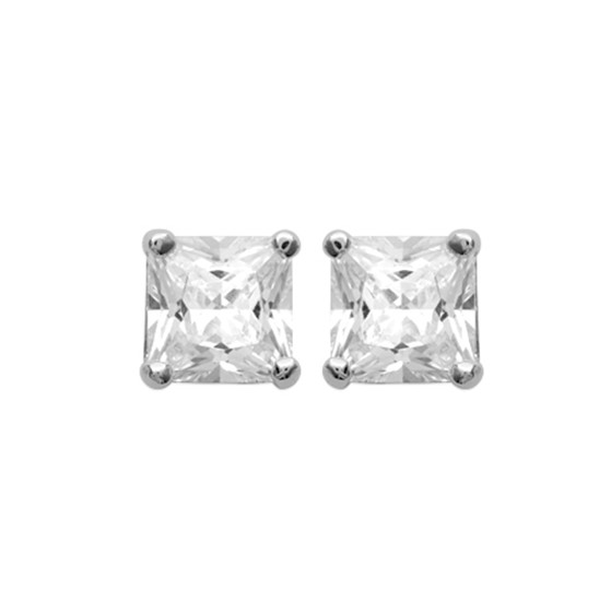 Boucles d'oreilles cristal zirconium 6mm en argent 925 rhodié éclat intemporel
