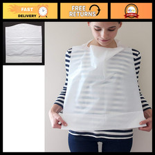 100 Pack Disposable Adult Bibs with Crumb Catcher - Waterproof, Easy Clean