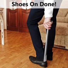 42CM Extra Long Handle Shoe Horn Stainless Steel Metal Shoes Remover Shoehorn US