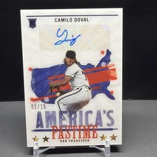 2022 Panini Chronicles America's Pastime Gold /15 Camilo Doval Rookie Auto RC