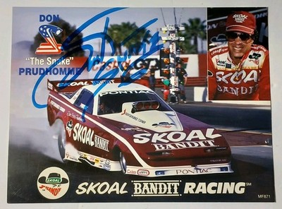 1988 Don Prudhomme Signed Photo Drag Racing NHRA Autographed SNAKE SKOAL BANDIT