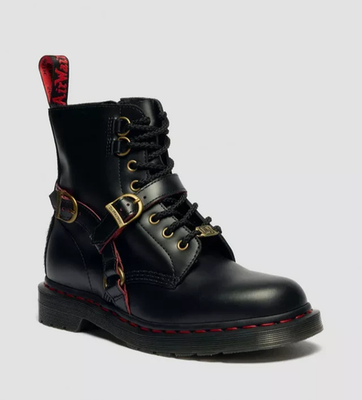 #ad Dr. Martens 1460 Year Of The Horse Leather Boots in Black and Red $334.05