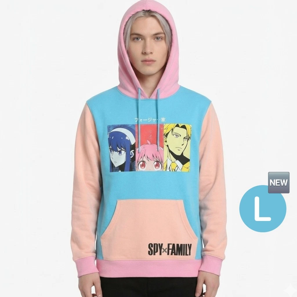 ​✨ BoxLunch Spy x Family Hoodie •Loid, Anya, Yor • Anime Color-Block - LARGE ✨️
Opens in a new windo