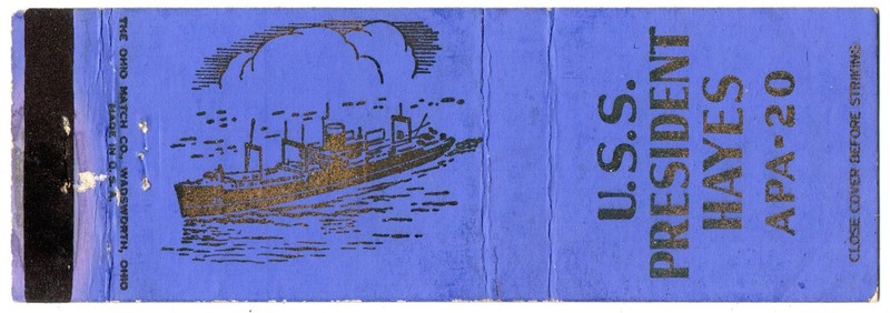 MILITARY U.S.S. PRESIDENT HAYES APA-20 / U.S. NAVY ATTACK TRANSPORT 20 FS MC