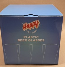 Happy Hot Tubs Plastic Beer Cups (4 Pack) Bath Hot Tub and Pool Safe Drinkware
