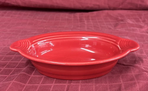 Fiesta Ware Open Individual Casserole Dish Oval Au Gratin Scarlet Red Fiestaware