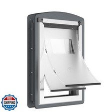 MAVRICPOWER Steel Large Dog Door for Exterior Door, Doggy Door